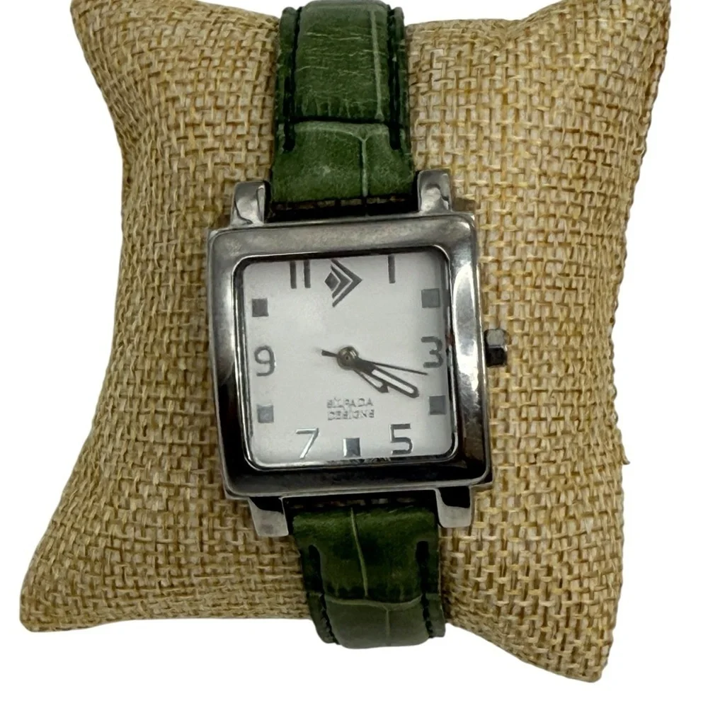 Silpada designs quartz watch with green leather strap